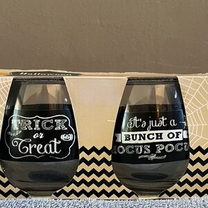 Halloween Stemless Glasses Set of 4 New in Original Box